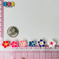 Flowers Hawaiian Plumeria Flower Charms With Holes Fake Flatback Cabochons 10Pcs Charm