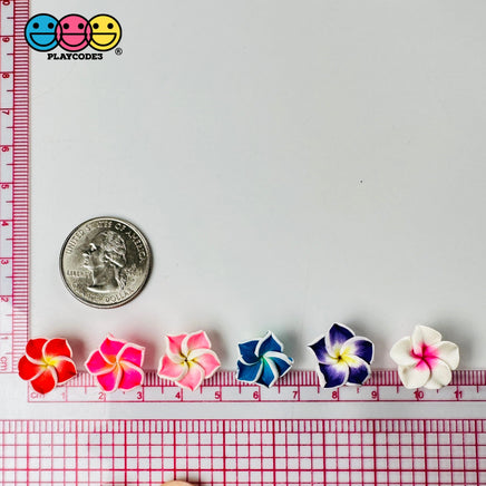 Flowers Hawaiian Plumeria Flower Charms With Holes Fake Flatback Cabochons 10Pcs Charm