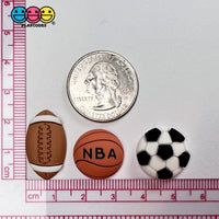 Football Basketball Soccer Ball Flatback Charms Cabochons Sports Decoden Plastic Resin 10 Pcs Charm