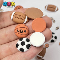Football Basketball Soccer Ball Flatback Charms Cabochons Sports Decoden Plastic Resin 10 Pcs Charm