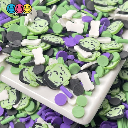 Frankensteins Monster Bone Chills Fimo Mix Fake Clay Sprinkles Halloween Funfetti Sprinkle