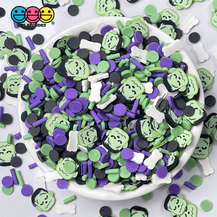 Frankensteins Monster Bone Chills Fimo Mix Fake Clay Sprinkles Halloween Funfetti Sprinkle