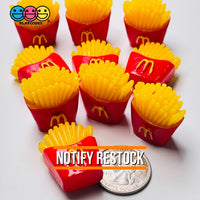 French Fries Box Fake Fast Food Mini Charm Cabochons 10 Pcs