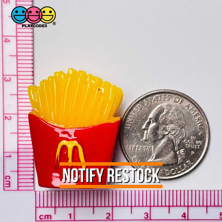 French Fries Box Fake Fast Food Mini Charm Cabochons 10 Pcs