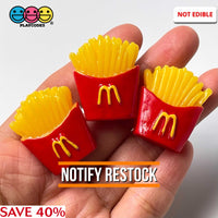 French Fries Box Fake Fast Food Mini Charm Cabochons 10 Pcs