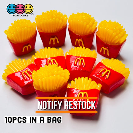 French Fries Box Fake Fast Food Mini Charm Cabochons 10 Pcs