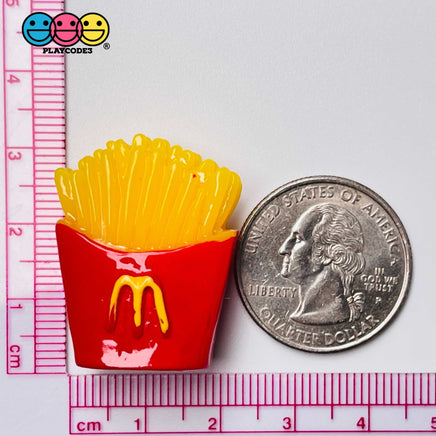 French Fries Box Fake Fast Food Mini Charm Cabochons 10 Pcs