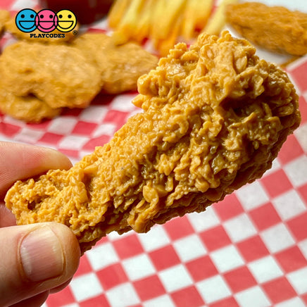 Fried Chicken Legs Wings Nuggets Fake Food Not A Toy Realistic Imitation Life Like Solid Plastic