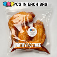 Fried Chicken Wings Fake Food Not A Toy Realistic Imitation Life Like Solid Plastic Resin 3 Pcs