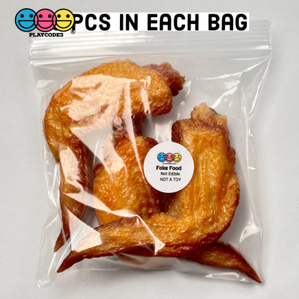 Fried Chicken Wings Fake Food Not A Toy Realistic Imitation Life Like Solid Plastic Resin 3 Pcs