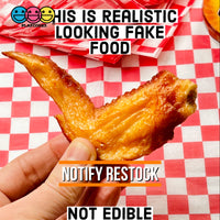 Fried Chicken Wings Fake Food Not A Toy Realistic Imitation Life Like Solid Plastic Resin 3 Pcs