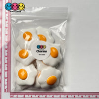Fried Eggs Flatback Charms Egg Yoke Fake Food Breakfast Cabochons Decoden 10 Pcs Charm