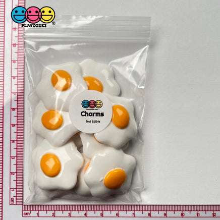 Fried Eggs Flatback Charms Egg Yoke Fake Food Breakfast Cabochons Decoden 10 Pcs Charm