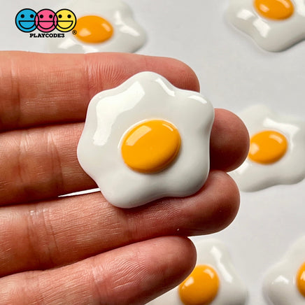 Fried Eggs Flatback Charms Egg Yoke Fake Food Breakfast Cabochons Decoden 10 Pcs Charm