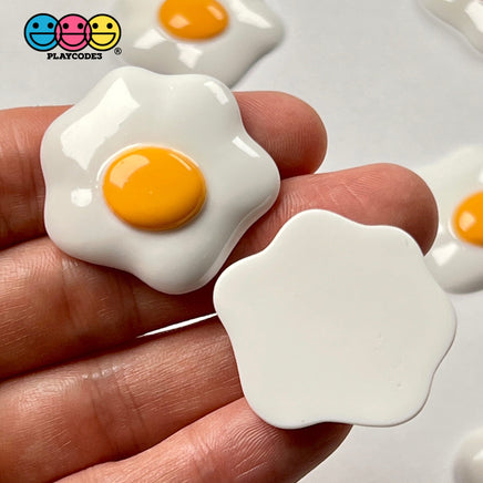 Fried Eggs Flatback Charms Egg Yoke Fake Food Breakfast Cabochons Decoden 10 Pcs Charm
