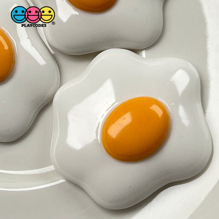 Fried Eggs Flatback Charms Egg Yoke Fake Food Breakfast Cabochons Decoden 10 Pcs Charm