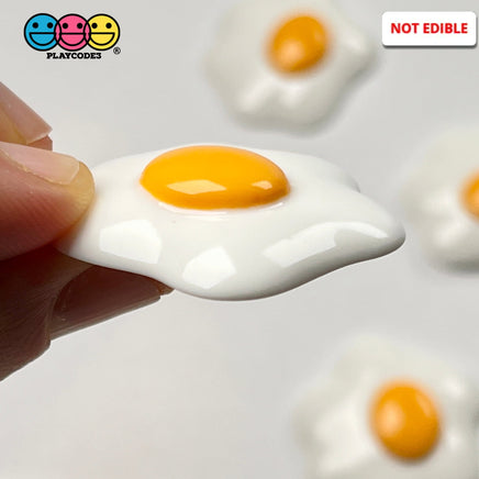 Fried Eggs Flatback Charms Egg Yoke Fake Food Breakfast Cabochons Decoden 10 Pcs Charm