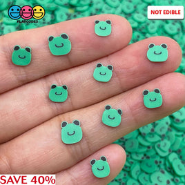 Frog Face Smiling Green Fimo Slices Fake Clay Sprinkles Decoden Jimmies Funfetti Sprinkle