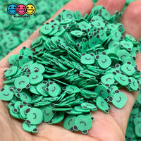 Frog Face Smiling Green Fimo Slices Fake Clay Sprinkles Decoden Jimmies Funfetti Sprinkle