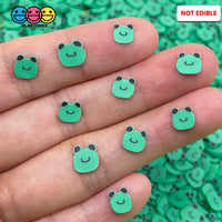 Frog Face Smiling Green Fimo Slices Fake Clay Sprinkles Decoden Jimmies Funfetti Sprinkle