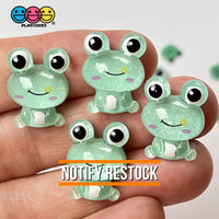 Frog Flatback Mini Charms Glitter Cabochons Frogs Decoden 10 Pcs Charm