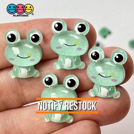 Frog Flatback Mini Charms Glitter Cabochons Frogs Decoden 10 Pcs Charm