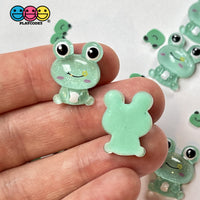 Frog Flatback Mini Charms Glitter Cabochons Frogs Decoden 10 Pcs Charm