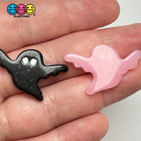 Halloween 3 Colors Ghost Glitter Pink White Black Holiday Flatback Cabochons Decoden Charm 10 Pcs