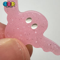 Halloween 3 Colors Ghost Glitter Pink White Black Holiday Flatback Cabochons Decoden Charm 10 Pcs