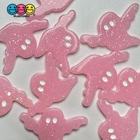 Halloween 3 Colors Ghost Glitter Pink White Black Holiday Flatback Cabochons Decoden Charm 10 Pcs