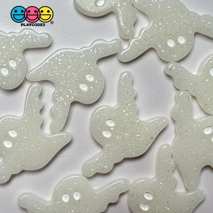 Halloween 3 Colors Ghost Glitter Pink White Black Holiday Flatback Cabochons Decoden Charm 10 Pcs