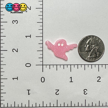 Halloween 3 Colors Ghost Glitter Pink White Black Holiday Flatback Cabochons Decoden Charm 10 Pcs