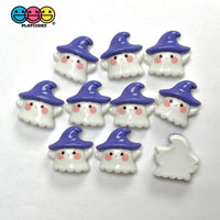 Ghost Purple Hat Halloween Cute Kawaii Flatback Cabochons Decoden Charm 10 pcs Charm