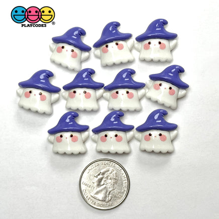 Ghost Purple Hat Halloween Cute Kawaii Flatback Cabochons Decoden Charm 10 pcs Charm