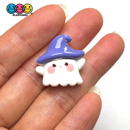 Ghost Purple Hat Halloween Cute Kawaii Flatback Cabochons Decoden Charm 10 pcs Charm