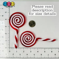Giant Lollipop Peppermint Swirl Charm Festive Red White Twisted Stick Christmas Ornament Holiday