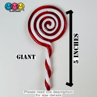 Giant Lollipop Peppermint Swirl Charm Festive Red White Twisted Stick Christmas Ornament Holiday