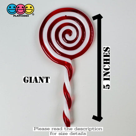 Giant Lollipop Peppermint Swirl Charm Festive Red White Twisted Stick Christmas Ornament Holiday
