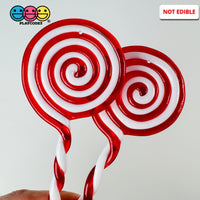 Giant Lollipop Peppermint Swirl Charm Festive Red White Twisted Stick Christmas Ornament Holiday