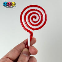 Giant Lollipop Peppermint Swirl Charm Festive Red White Twisted Stick Christmas Ornament Holiday