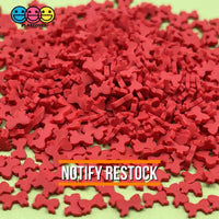 Gift Red Ribbon Bow Fake Clay Sprinkles Christmas Holiday Decoden Jimmies Sprinkle