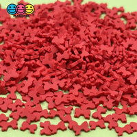 Gift Red Ribbon Bow Fake Clay Sprinkles Christmas Holiday Decoden Jimmies Sprinkle