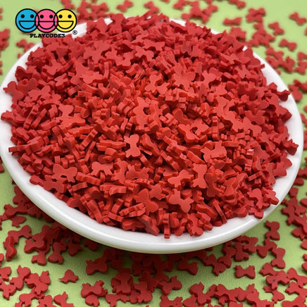 Gift Red Ribbon Bow Fake Clay Sprinkles Christmas Holiday Decoden Jimmies Sprinkle