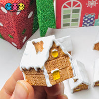 3D Gingerbread House Christmas Holiday Graham Crackers Cabochons Decoden Charm 5pcs PLAYCODE3 LLC Charm