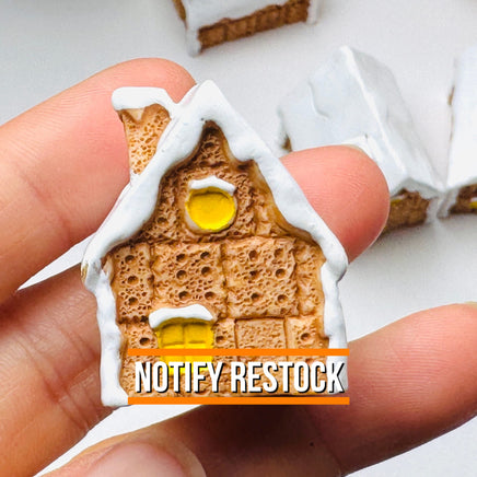 3D Gingerbread House Christmas Holiday Graham Crackers Cabochons Decoden Charm 5pcs PLAYCODE3 LLC Charm