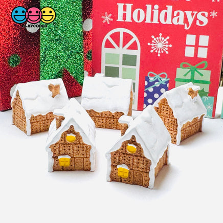 3D Gingerbread House Christmas Holiday Graham Crackers Cabochons Decoden Charm 5pcs PLAYCODE3 LLC Charm