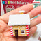 Gingerbread House Christmas Holiday Cabochon Charm Snow Roof Candy Stripes – 5pcs Bag Charm