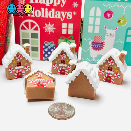 Gingerbread House Peppermint Holiday Cabochon Flatback Charm Decoden Charm
