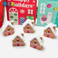Gingerbread House Peppermint Holiday Cabochon Flatback Charm Decoden Charm