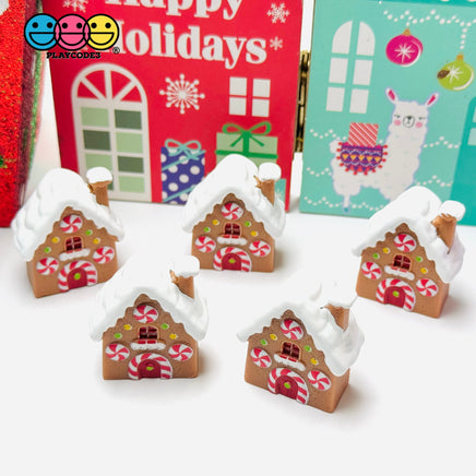 Gingerbread House Peppermint Holiday Cabochon Flatback Charm Decoden Charm